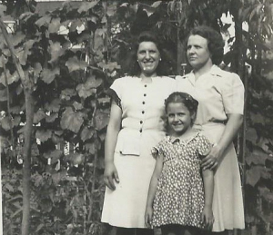 Mother, me and my aunt, one of the many relatives she sheltered and cared for from Italy.