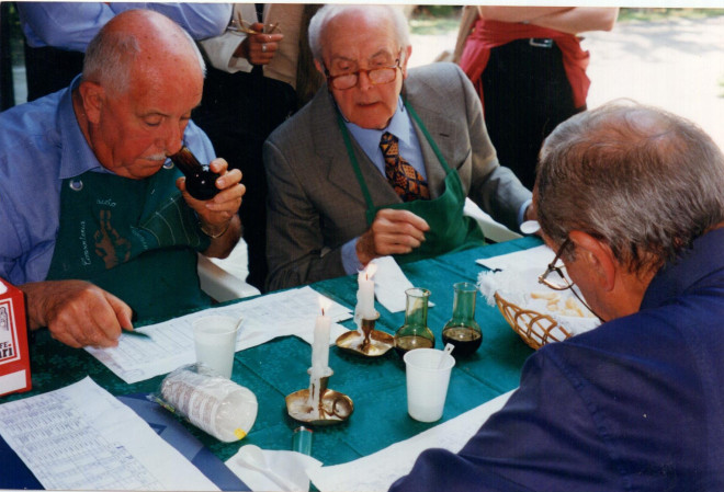 Judges in Modena tasting and certifying the Balsamico.
